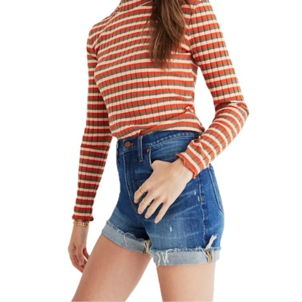 Madewell High Rise Jean Cutt Off Shorts 28 Glenoaks Medium Blue Wash
